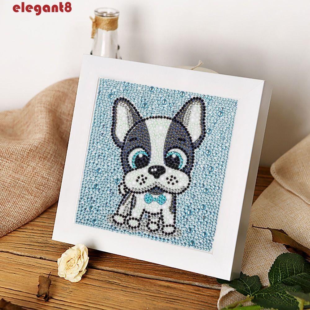 Tranh Sơn Dầu Thủ Công Hình Chú Chó Và Bướm Tinh Tế|Tranh Treo Tường Trang Trí Hình Động Vật Dễ Thương