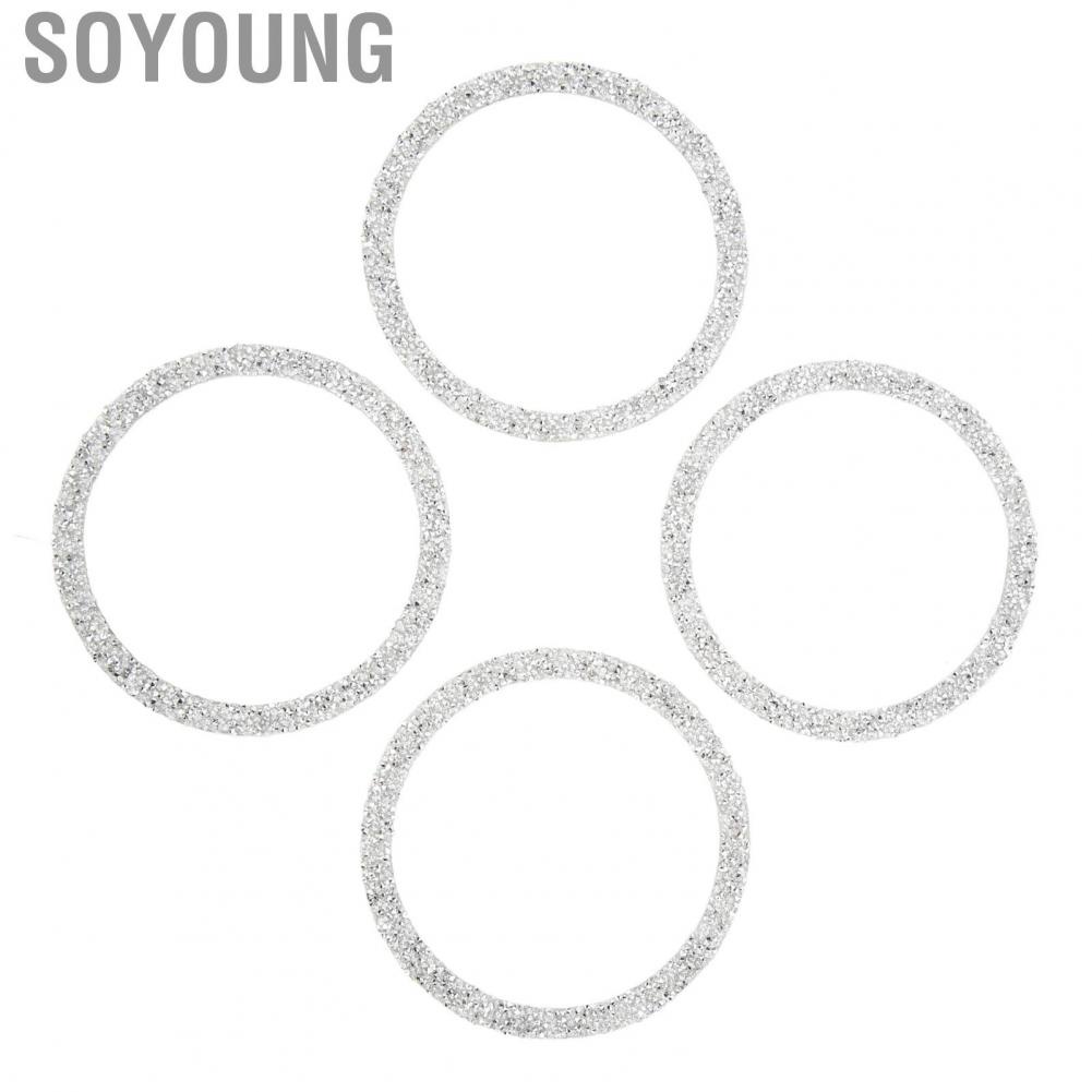 Soyoung Car Speaker Protective Rings  Bling Trim Rhinestone Style for Vehicle Modification