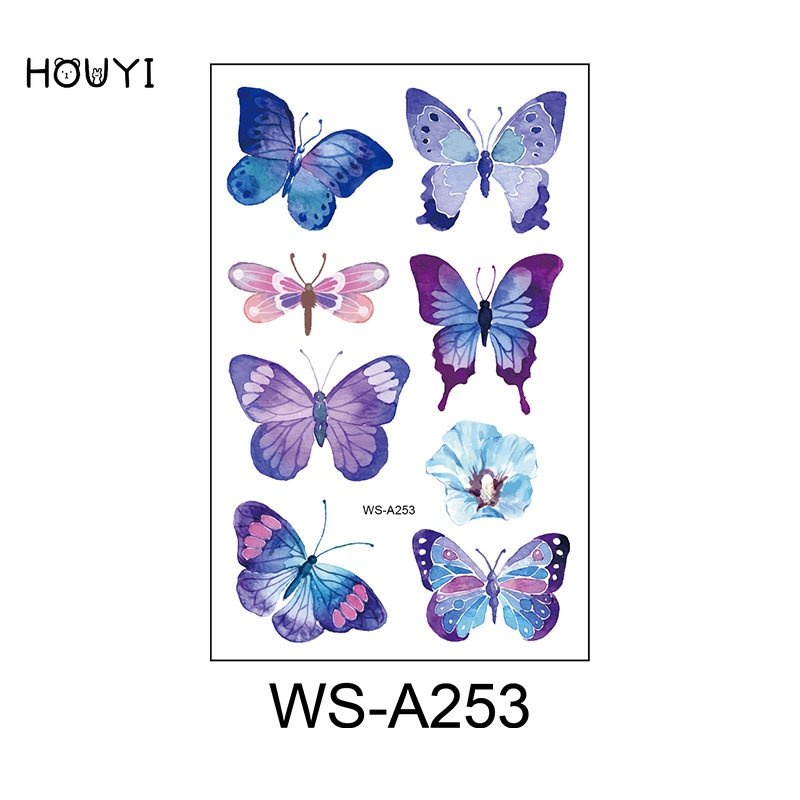 Hình Xăm Dán Tạm Thời Hình Bướm Nhiều Màu Sắc Chống Nước Dùng Một Lần