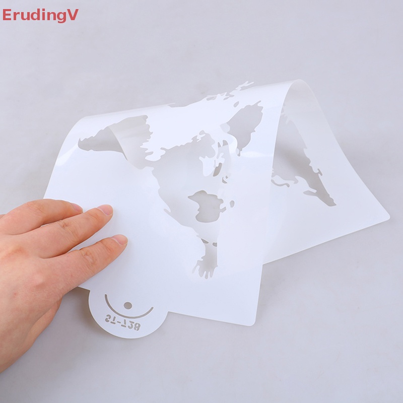 [ErudingV] Khuôn Mẫu Vẽ Bản Đồ Trái Đất Trang Trí Bánh Kem DIY