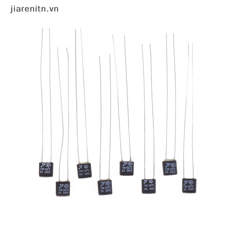Set 10 Cầu Chì Động Cơ Quạt Vuông 2A 250V 115 120 125 130 135 140 145 150 Độ Có Công Tắc Nhiệt Độ