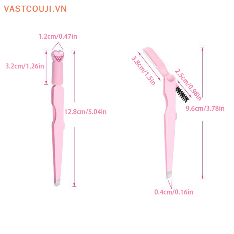 Nhíp Nhổ Lông Mày Bằng Thép Không Gỉ 3 Trong 1 Tiện Dụng