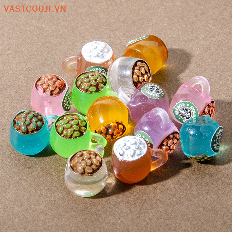 Bộ 5 Cốc Uống Nước VASTJI Bằng Nhựa Resin Dùng Trang Trí Sổ Tay / Điện Thoại Diy