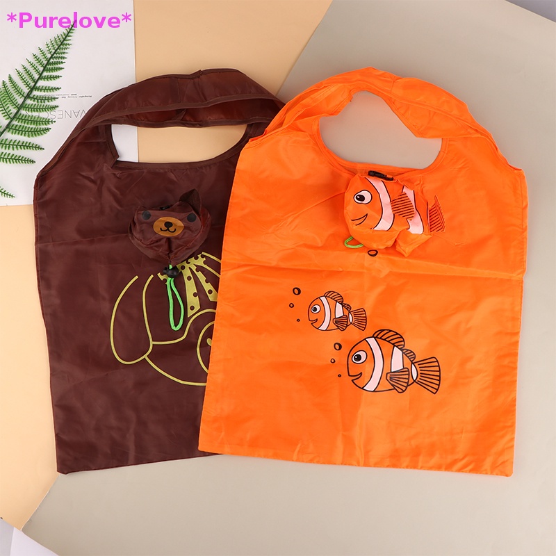 Túi Mua Sắm Gấp Gọn Thân Thiện Với Môi Trường Họa Tiết Hoạt Hình Dễ Thương