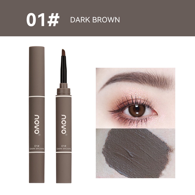 Kem Nhuộm Lông Mày Hai Đầu Chống Thấm Nước Lâu Trôi Không Phai Màu Sắc Sáng Bóng Kèm Cọ Trang Điểm