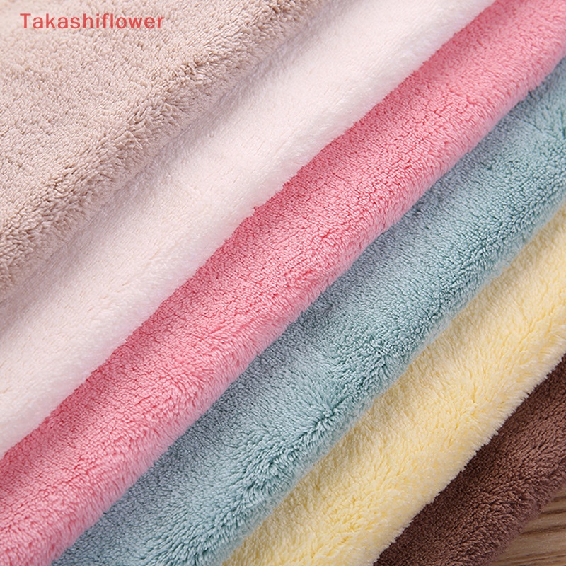 (Takashiflower) Khăn Lau Tay Bằng Vải Nhung San Hô Mềm Mại Thấm Hút Nhanh Khô Thắt Nơ Cho Nhà Bếp / Phòng Tắm