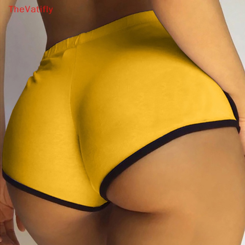 [Thevalifly] Quần Short Thể Thao Ngắn Dáng Rộng Eo Co Giãn Phong Cách Châu Âu Đi Biển Quyến Rũ Nóng Bỏng Cho Nữ