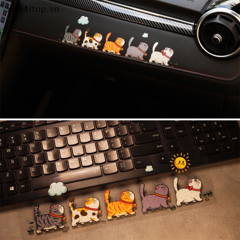 Set 5 Sticker Chống Thấm Nước Hình Mèo Leo Cây Ngộ Nghĩnh Dùng Để Trang Trí Xe Ô Tô