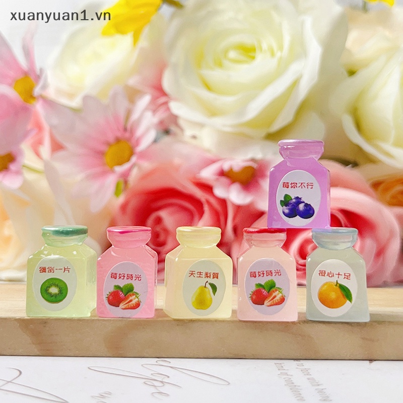 Xuan Set 3 Bình Đựng Mứt Trái Cây Bằng Nhựa Resin Thu Nhỏ DIY Cho Nhà Búp Bê