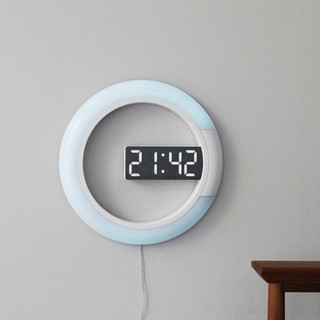 LED Mirror Hollow Wall Clock Modern Minimalist Creative Alarm Clock Wall Clock