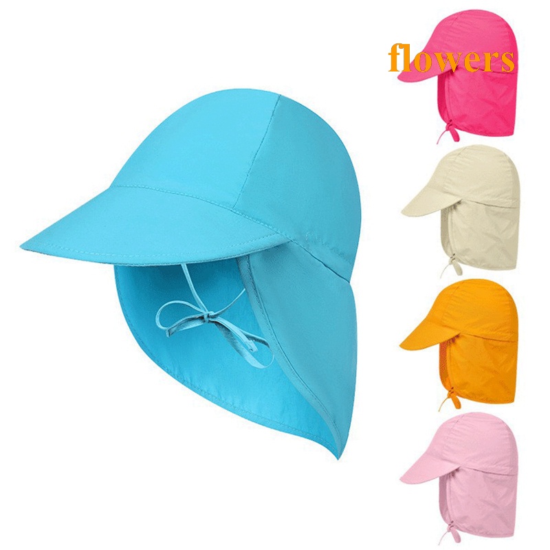 Mũ Lưỡi Trai Unisex Chống Nắng Tia UV Có Tấm Chắn Bảo Vệ Cổ Cho Bé