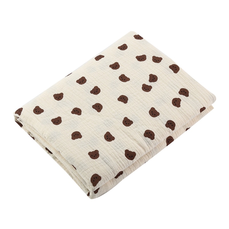Chăn Quấn Em Bé Chất Liệu Cotton Mỏng Thấm Hút Tốt In Họa Tiết Xinh Xắn