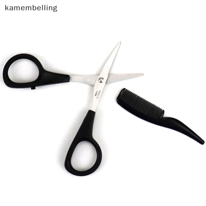 Set 2 Kéo Cắt Tỉa Râu / Lông Mũi / Cạo Râu kamembelling Tiện Lợi Cho Du
