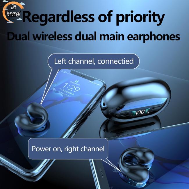 [IS] Tai Nghe Thể Thao Kẹp Tai Không Dây Bluetooth Chống Tiếng Ồn Có Thể Điều Chỉnh Âm Lượng