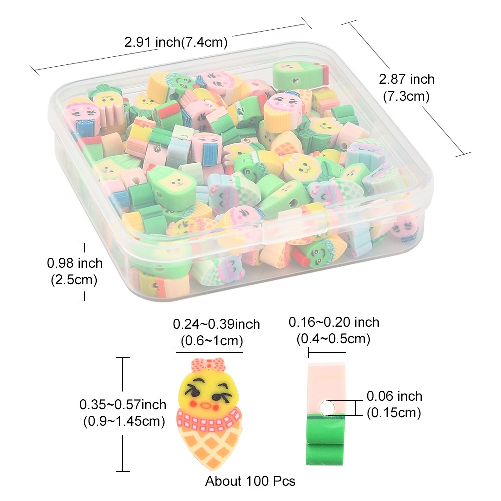 Hộp Hạt Đất Sét Mềm Hình Biểu Tượng Cảm Xúc Hỗn Hợp Dùng Làm Trang Sức