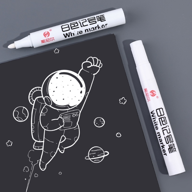 Bút Lông Vẽ Graffiti Màu Trắng Lâu Trôi Chống Nước Đa Năng DIY