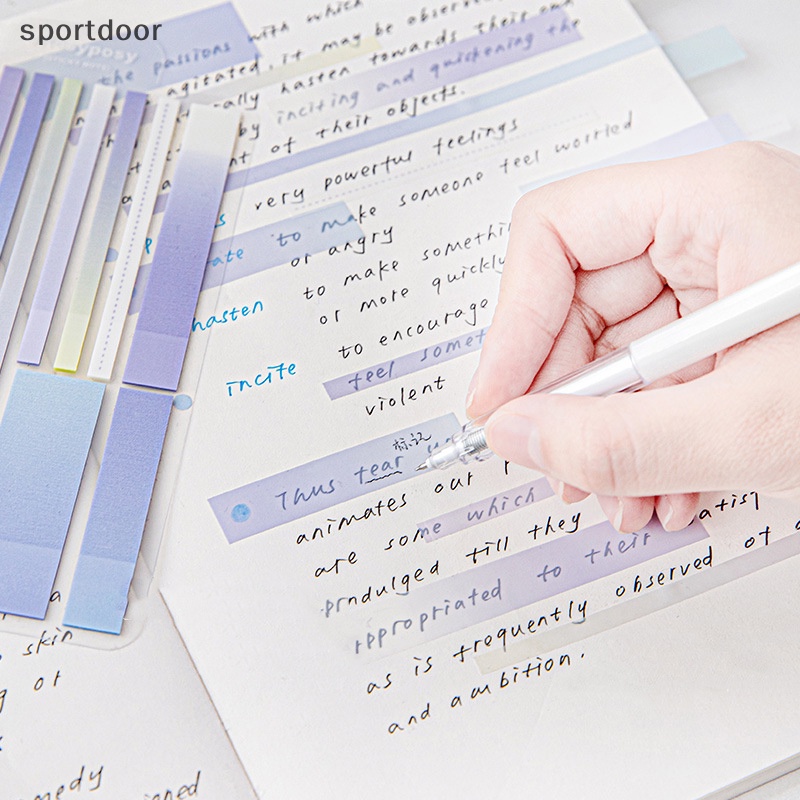 [sportoutdoor] 225 Tờ Giấy Ghi Chú Dính Trong Suốt Nhiều Màu Sắc Gradient Đáng Yêu Cho Học Sinh [out]