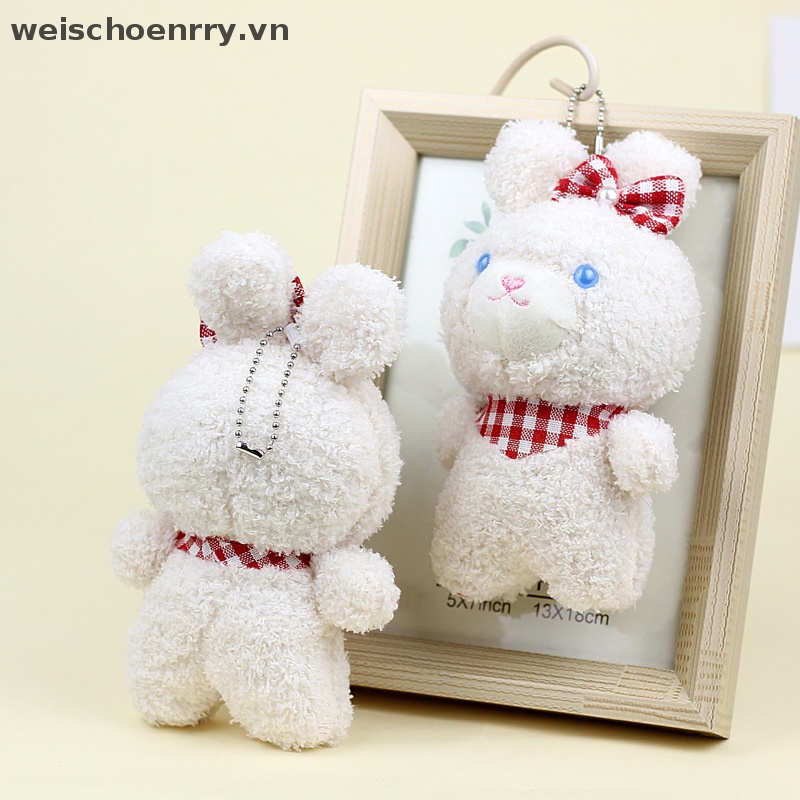 Móc Khóa Thỏ Trắng Nhồi Bông Dễ Thương Dùng Trang Trí