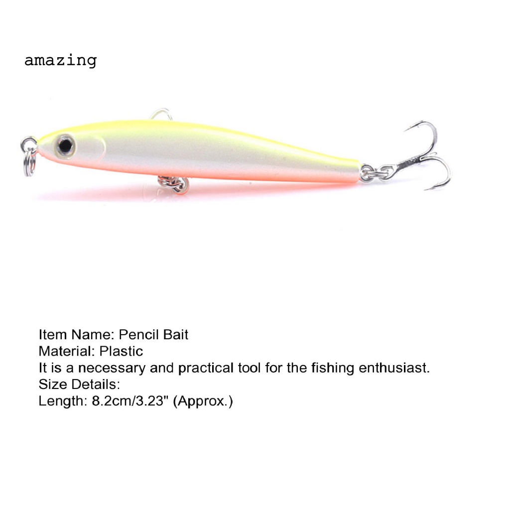 Mồi Câu Cá Giả 3D Bằng Nhựa Cứng 8.2CM / 9.5G Màu Sắc Tươi Sáng Có Thể Tái Sử Dụng