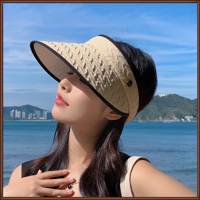 Mũ Chống Nắng Vành Rộng Hở Chóp Thời Trang Đi Biển Mùa Hè Cho Nữ