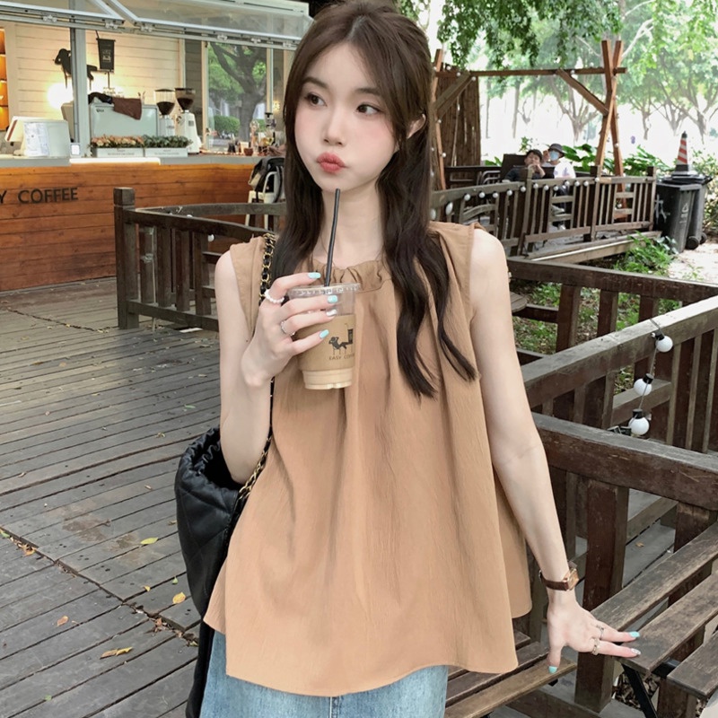 Áo Hai Dây Dáng Rộng Màu Trơn Thời Trang Dành Cho Nữ