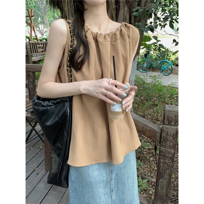 Áo Hai Dây Dáng Rộng Màu Trơn Thời Trang Dành Cho Nữ