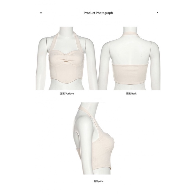 [F &amp; X] Áo Croptop Hai Dây Ôm Dáng Phong Cách Pháp Ngọt Ngào Cho Nữ Niche Hot