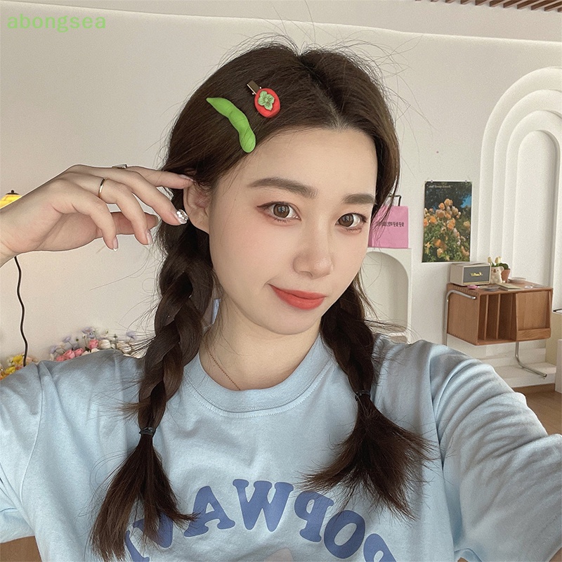 Abongsea Kẹp Tóc Hình Trái Tim Mềm Mại Đáng Yêu Cho Bé Gái