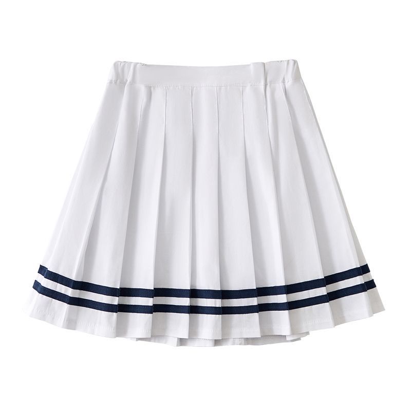 Chân Váy Ngắn Xếp Ly Màu Xanh Navy Thời Trang Xuân Thu Cho Bé Gái