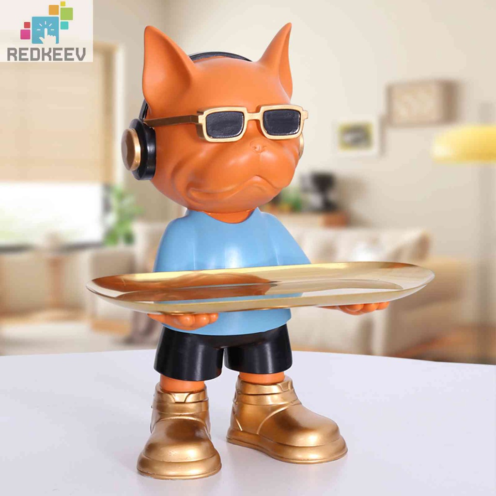 Tượng Chó Bull Bằng Nhựa Resin Đựng Chìa Khóa Trang Trí Nhà Cửa