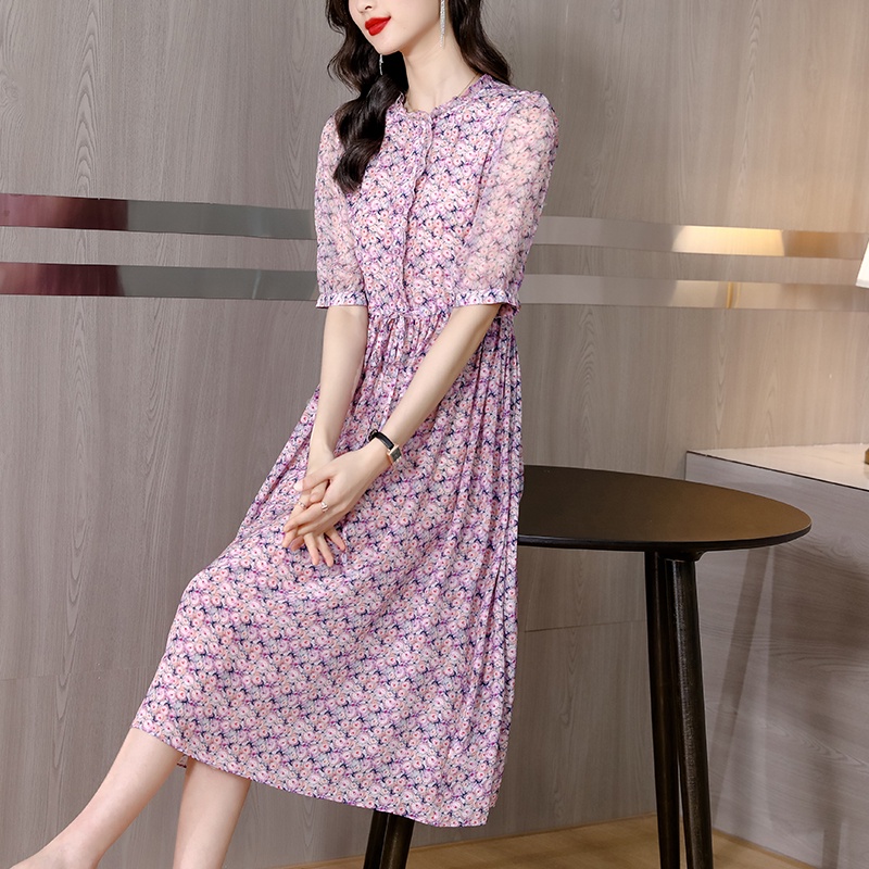Đầm Dài Qua Gối Vải Lụa Mulberry Dáng Ôm Thời Trang Xuân Hè 2023 Phong Cách Mới Cho Nữ