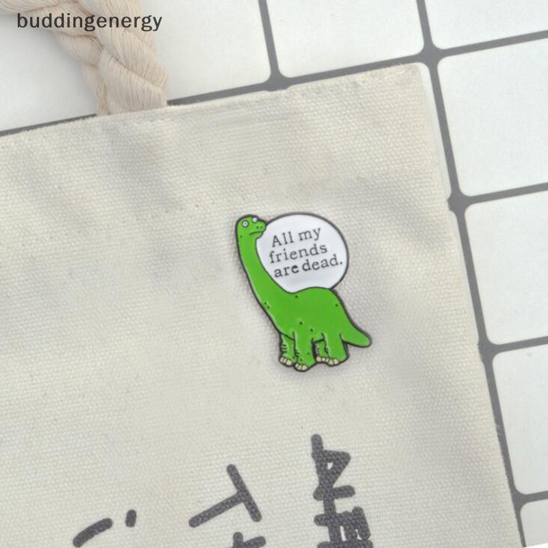 {BUDDI} Trâm Cài Áo Kim Loại Tráng Men Hình Khủng Long Xanh Lá Hoạt Hình Dễ {buddingenergy}