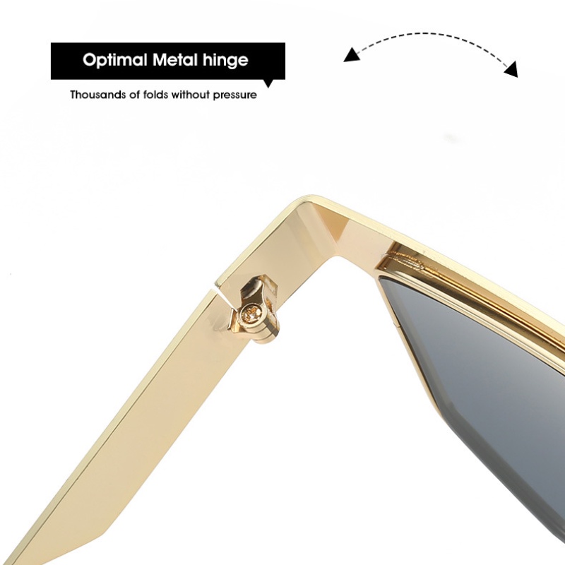 Kính Mát Gọng Vuông Kim Loại Phong Cách Punk Cho Nam Và Nữ