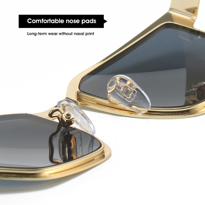 Kính Mát Gọng Vuông Kim Loại Phong Cách Punk Cho Nam Và Nữ