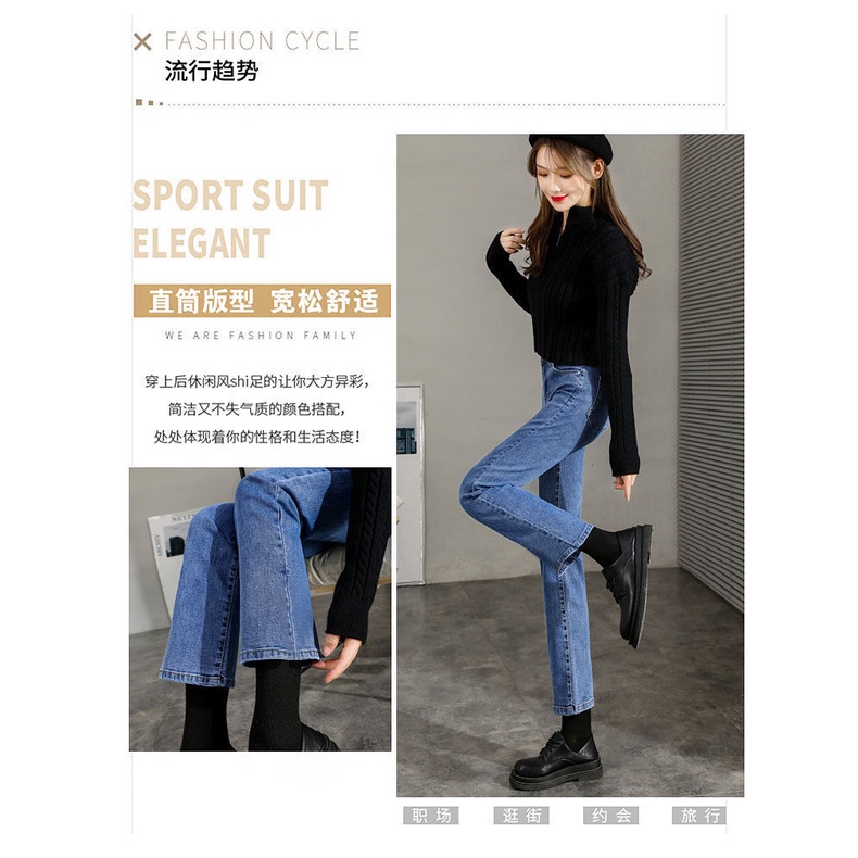 Quần Jean Dài Lưng Cao Co Giãn Phong Cách Mới 2022 Dành Cho Nữ B1I