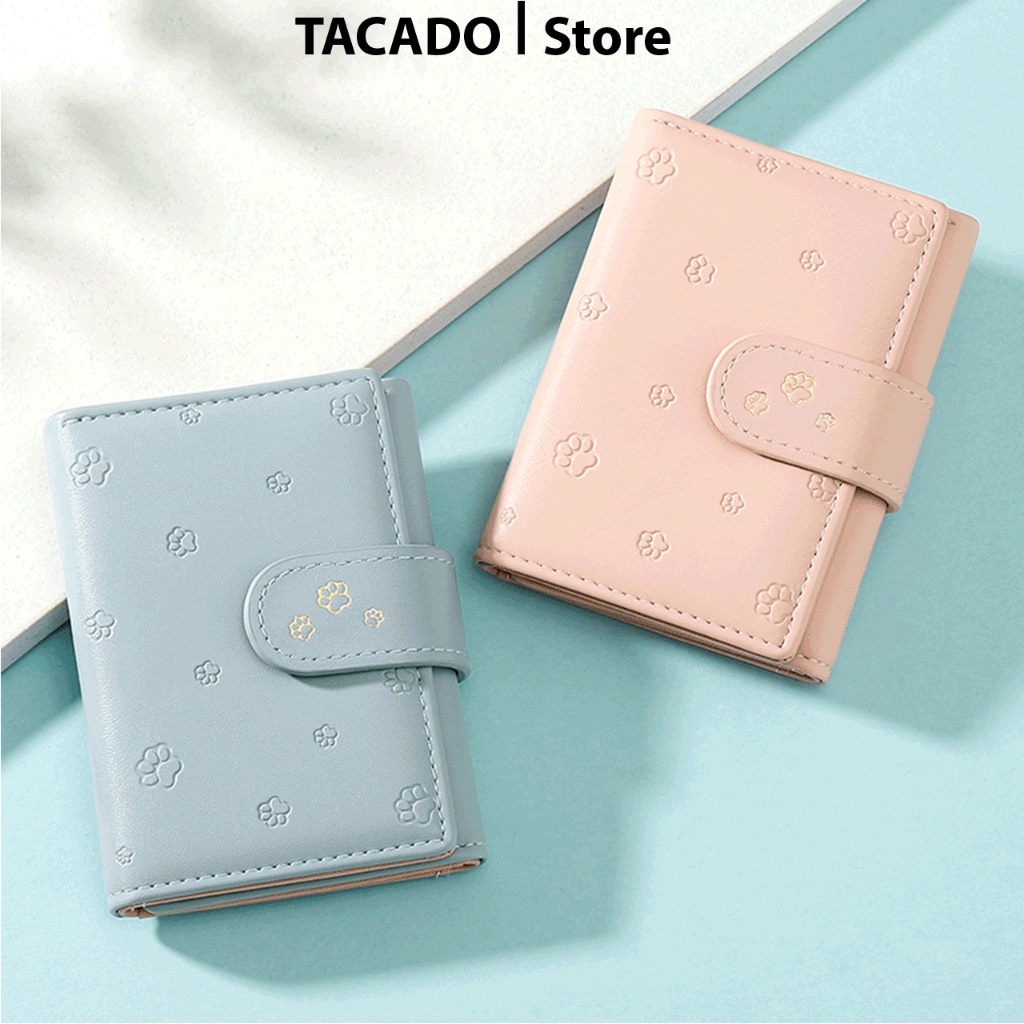 Ví nữ mini cầm tay TAOMICMIC chất liệu da PU cao cấp họa tiết dấu chân cún sức dễ thương