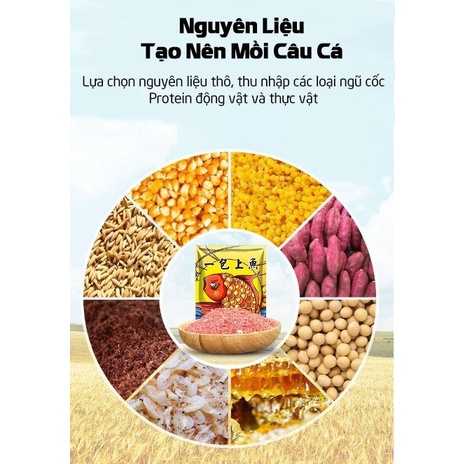 Bộ mồi câu cá KIM NGƯ siêu nhạy vị tanh hấp dẫn thích hợp câu trắm, chép, rô, diếc - Đồ Câu DHS