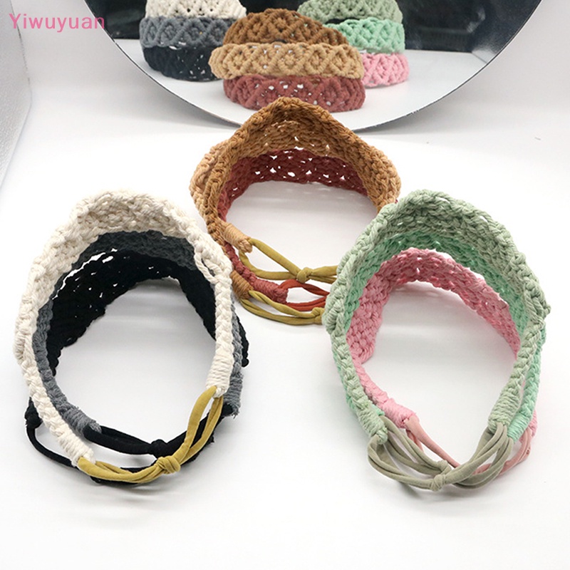 &lt; Yiwuyuan &gt; Băng Đô Cotton Bện Co Giãn Phong Cách Boho Cổ Điển Phụ Kiện Thể Thao Dành Cho Nữ