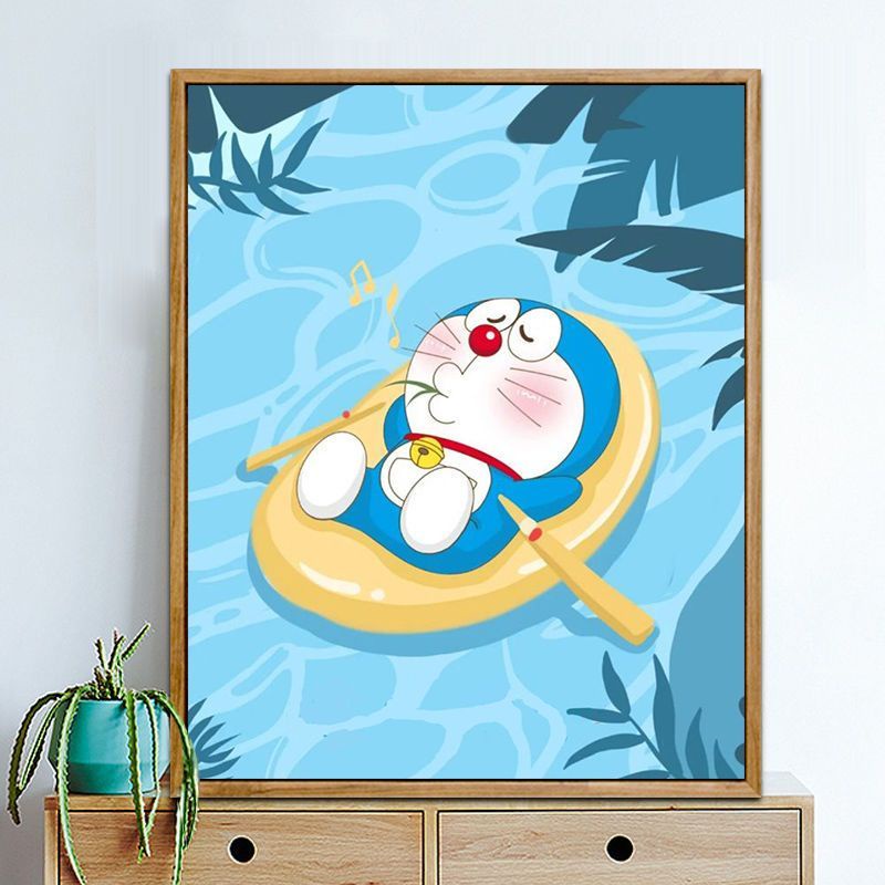 Bộ Tranh Đính Đá Tự Làm Hình Doraemon Trang Trí Phòng Khách / Phòng Ngủ