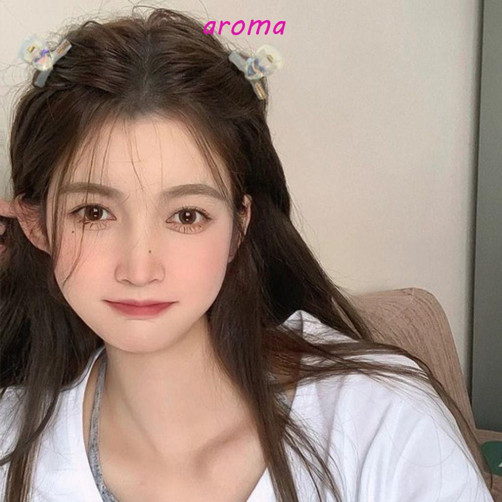 Kẹp Tóc Đuôi Ngựa Bằng Acrylic Sáng Bóng Hình Trái Tim Thanh Lịch