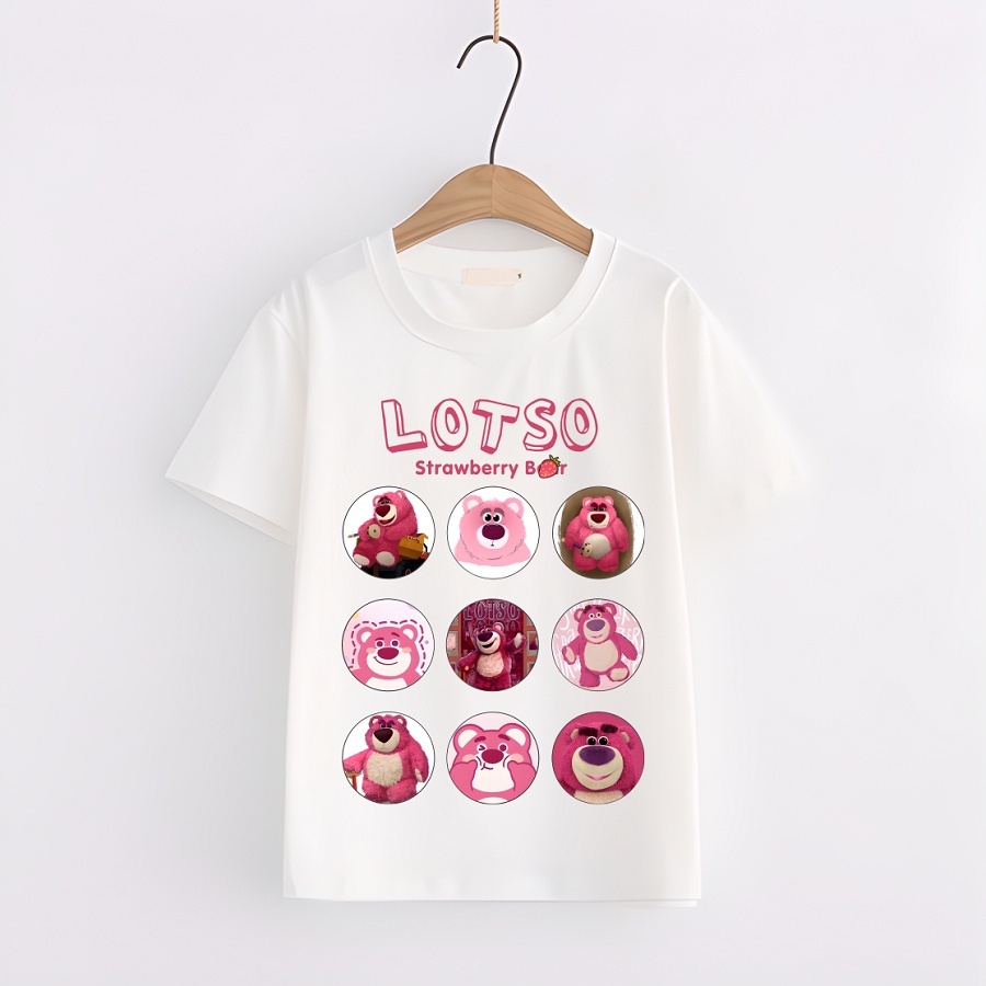 Áo Thun in hình Gấu dâu Lotso cực dễ thương cho bé SIÊU ĐẸP