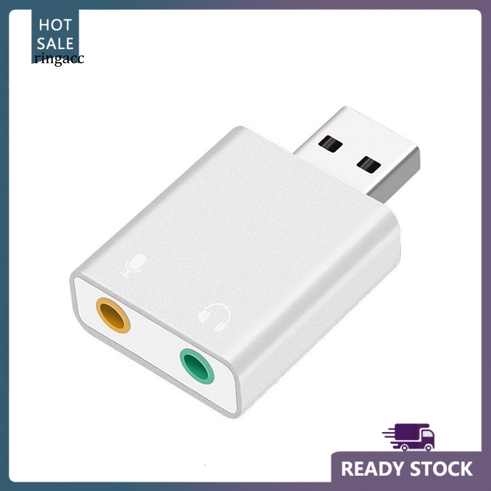 Thẻ Âm Thanh Ngoài USB7.1 Bằng Hợp Kim Với Giắc Cắm 3.5mm Chuyên Dụng Cho PC Notebook RGA