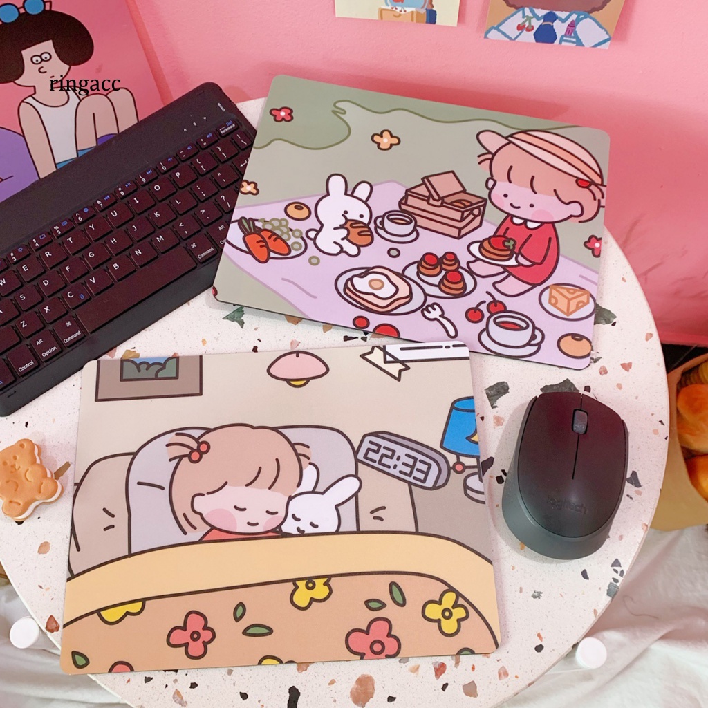 Tấm Lót Chuột Và Bàn Phím RGA Mềm Không Trượt Chống Thấm Nước In Họa Tiết Hoạt Hình Dễ Thương