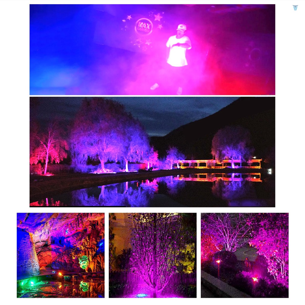 Đèn LED 10W IP66 Màu Đen Ánh Sáng Đen Chống Nước Trang Trí Sân Vườn