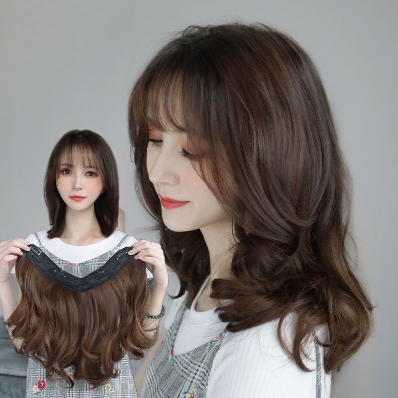 Bộ Tóc Giả Dài Xoăn Gợn Sóng Tự Nhiên Một Mảnh Hình Chữ U Dành Cho Nữ