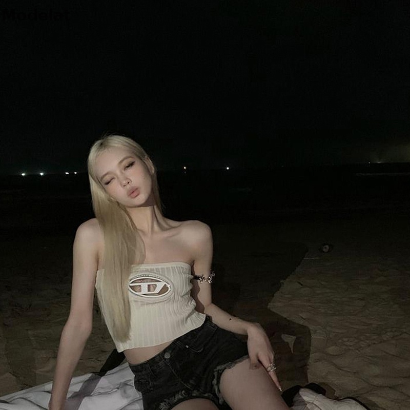 Mfc Áo Dệt Kim Không Tay Màu Trơn Gợi Cảm Cho Nữ