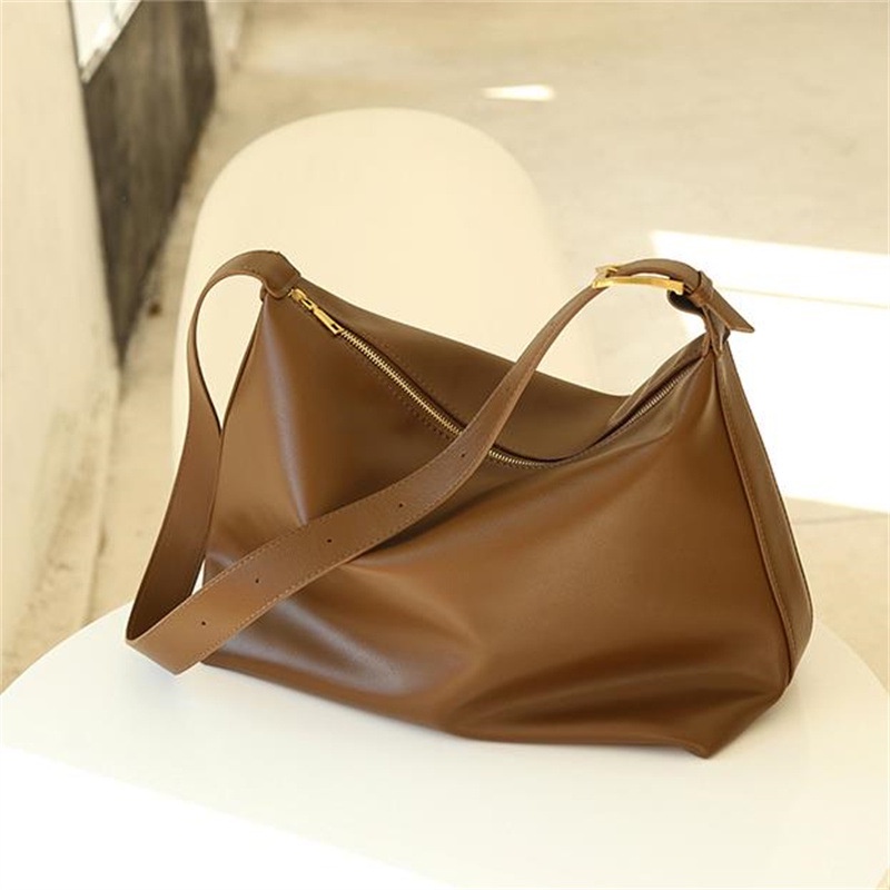 Ielgy Túi tote Sức Chứa Lớn Có Dây Kéo Màu Tối Cao Cấp Cho Nữ