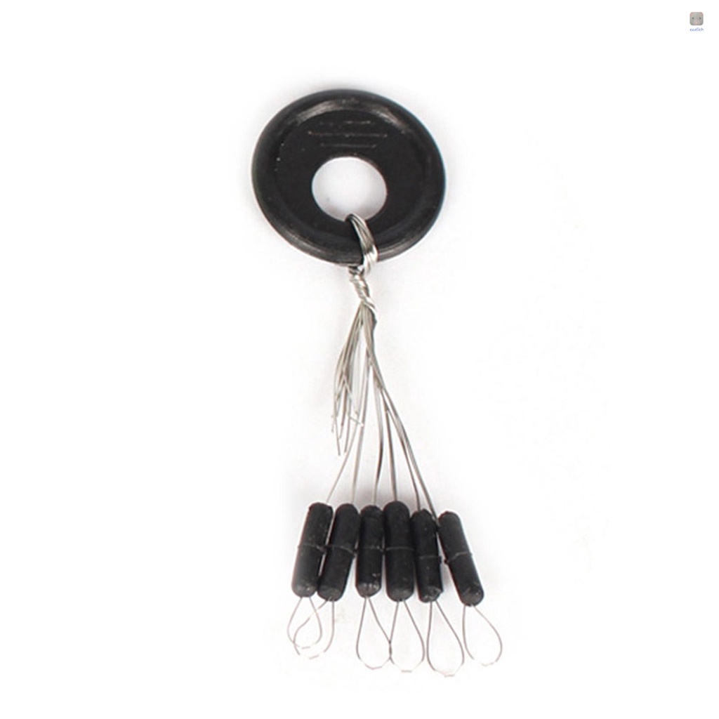 10 Miếng Chặn Phao Câu Cá Bằng Cao Su Màu Đen