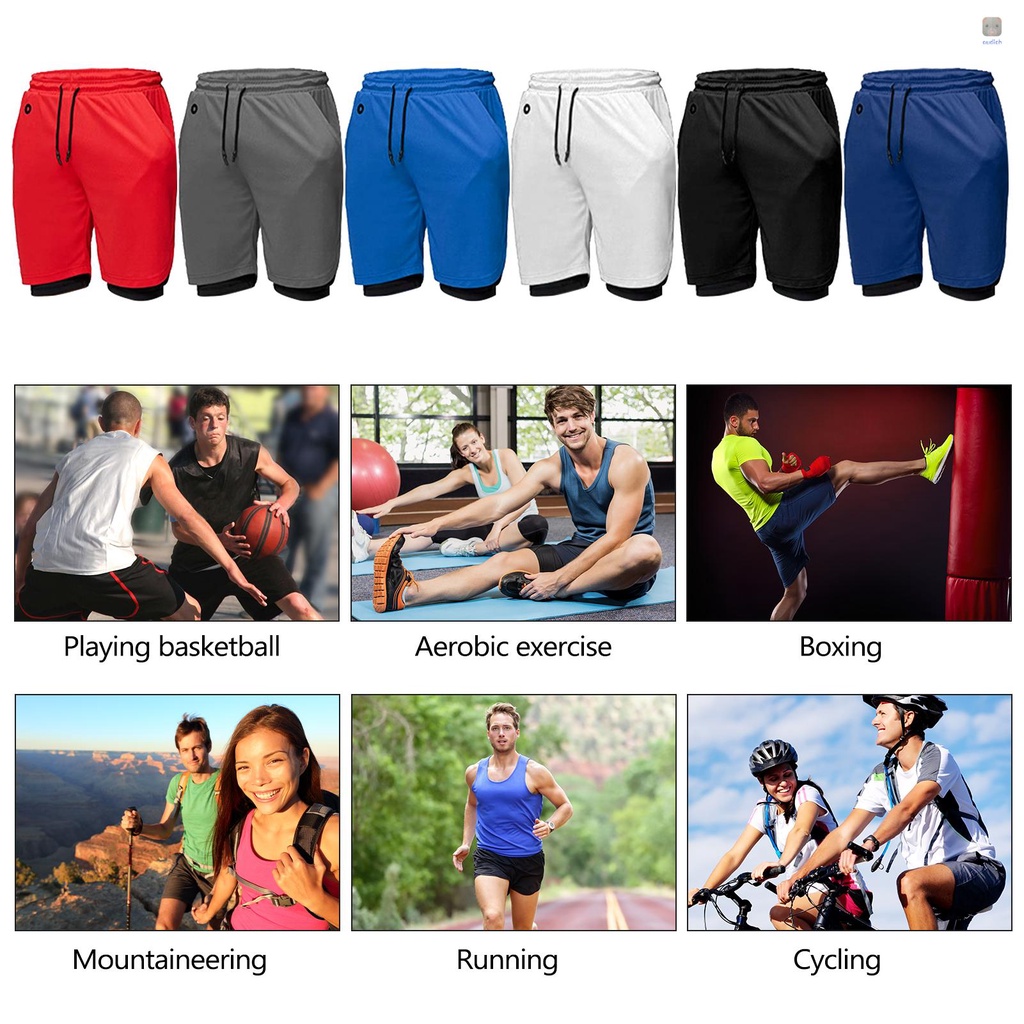 Quần Short Thể Thao Nam 2 Trong 1 Có Túi