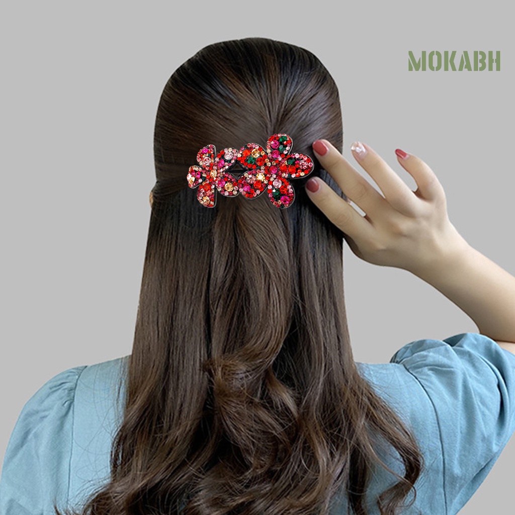 Kẹp Tóc Hình Hoa Đính Đá Lấp Lánh Phong Cách Hàn Quốc Cho Nữ